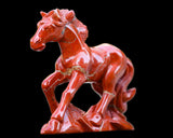 6.3" Red Jasper Hand Carved Crystal Horse
