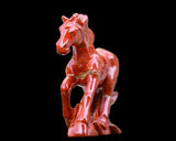 6.3" Red Jasper Hand Carved Crystal Horse