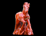 6.3" Red Jasper Hand Carved Crystal Horse