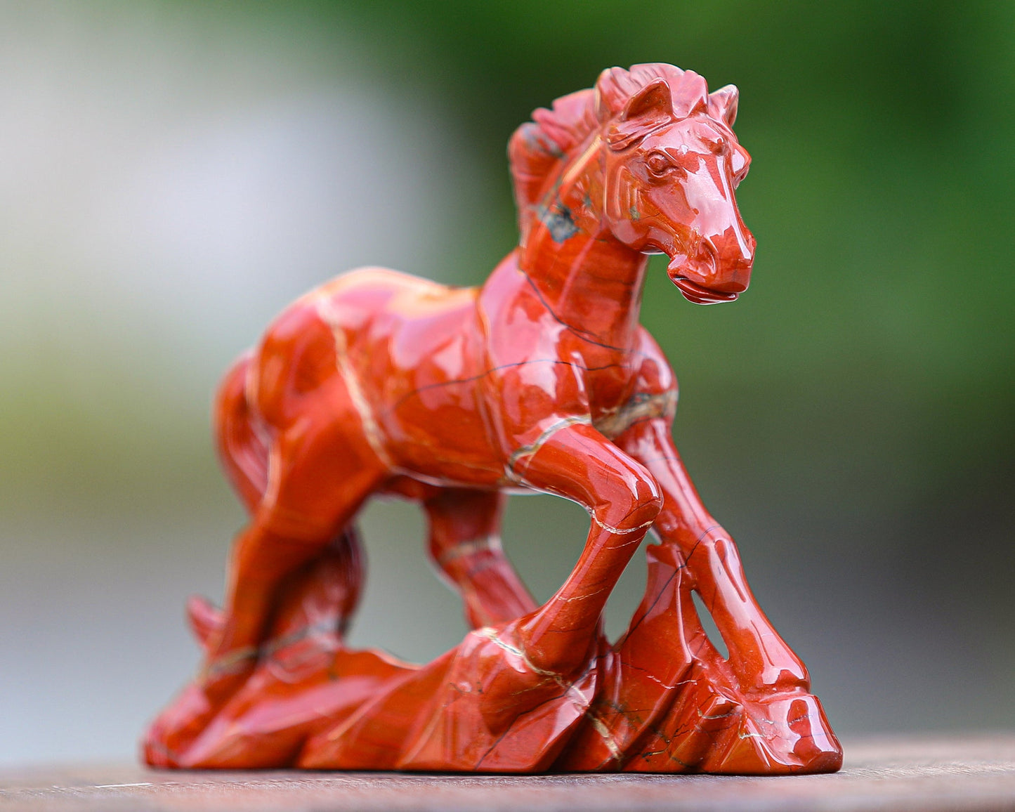 Kindred Vein 6.3" Red Jasper Hand Carved Crystal Horse Sculpture (SKU: 3100170) - Photo 5