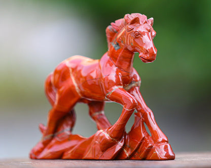 Kindred Vein 6.3" Red Jasper Hand Carved Crystal Horse Sculpture (SKU: 3100170) - Photo 5