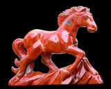 6.3" Red Jasper Hand Carved Crystal Horse