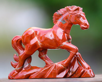 Kindred Vein 6.3" Red Jasper Hand Carved Crystal Horse Sculpture (SKU: 3100170) - Photo 6