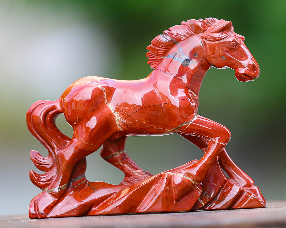 Kindred Vein 6.3" Red Jasper Hand Carved Crystal Horse Sculpture (SKU: 3100170) - Photo 7