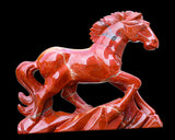 6.3" Red Jasper Hand Carved Crystal Horse