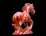 6.3" Red Jasper Hand Carved Crystal Horse