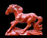6.3" Red Jasper Hand Carved Crystal Horse