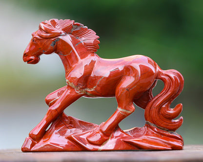 Kindred Vein 6.3" Red Jasper Hand Carved Crystal Horse Sculpture (SKU: 3100170) - Photo 9