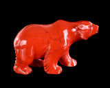 6.5" Red Jasper Hand Carved Crystal Polar Bear