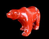6.5" Red Jasper Hand Carved Crystal Polar Bear