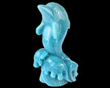 6.5" Amazonite Blue Chalcedony Hand Carved Dolphin