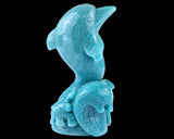 6.5" Amazonite Blue Chalcedony Hand Carved Dolphin