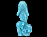 6.5" Amazonite Blue Chalcedony Hand Carved Dolphin