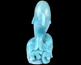 6.5" Amazonite Blue Chalcedony Hand Carved Dolphin