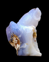6.5" Blue Chalcedony Hand Carved Crystal Owl