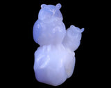 6.5" Blue Chalcedony Hand Carved Crystal Owls