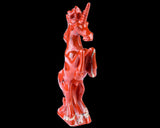 6.6" Red Jasper Hand Carved Crystal Unicorn
