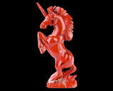 6.6" Red Jasper Hand Carved Crystal Unicorn