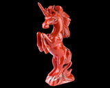 6.6" Red Jasper Hand Carved Crystal Unicorn