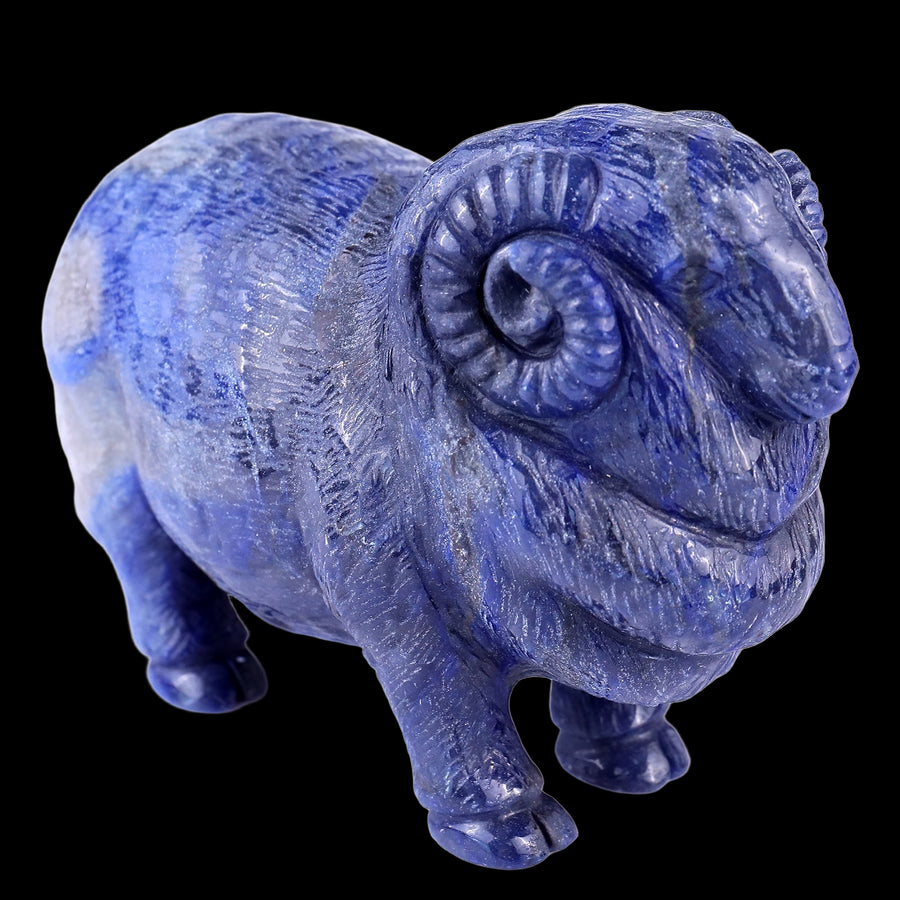 6.7" Blue Aventurine Hand Carved Crystal Sheep