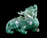 6.7" Green Aventurine Hand Carved Crystal Kylin