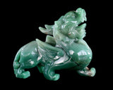 6.7" Green Aventurine Hand Carved Crystal Kylin
