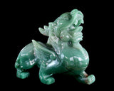6.7" Green Aventurine Hand Carved Crystal Kylin