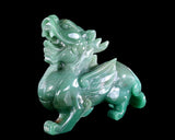 6.7" Green Aventurine Hand Carved Crystal Kylin