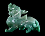 6.7" Green Aventurine Hand Carved Crystal Kylin