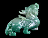 6.7" Green Aventurine Hand Carved Crystal Kylin