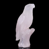 6.7" Rose Quartz Hand Carved Crystal Parrot