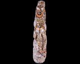 6.8" Red Leopard Skin Jasper Hand Carved Leopard