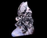 7.4" Blue Chalcedony Hand Carved Flower Faerie