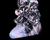 7.4" Blue Chalcedony Hand Carved Flower Faerie