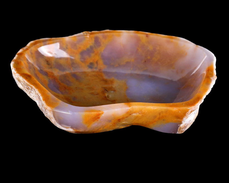 7.4" Chalcedony Hand Carved Crystal Ashtray Fruit Tray