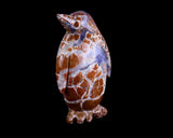 7.5" Chalcedony Hand Carved Crystal Penguin