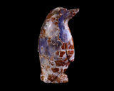 7.5" Chalcedony Hand Carved Crystal Penguin