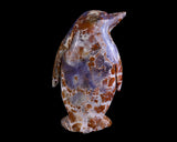 7.5" Chalcedony Hand Carved Crystal Penguin