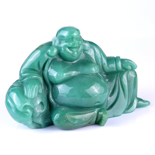 Kindred Vein 7.5" Green Aventurine Hand Carved Crystal Buddha Sculpture (SKU: 2100252) - Photo 1