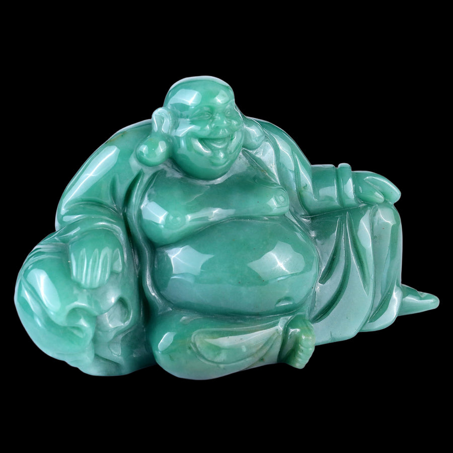 7.5" Green Aventurine Hand Carved Crystal Buddha