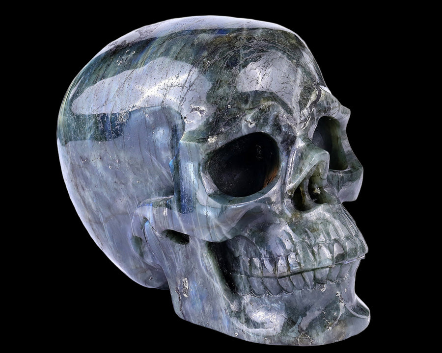 7.9 "Labradorite Hand Carved Realistic Skull