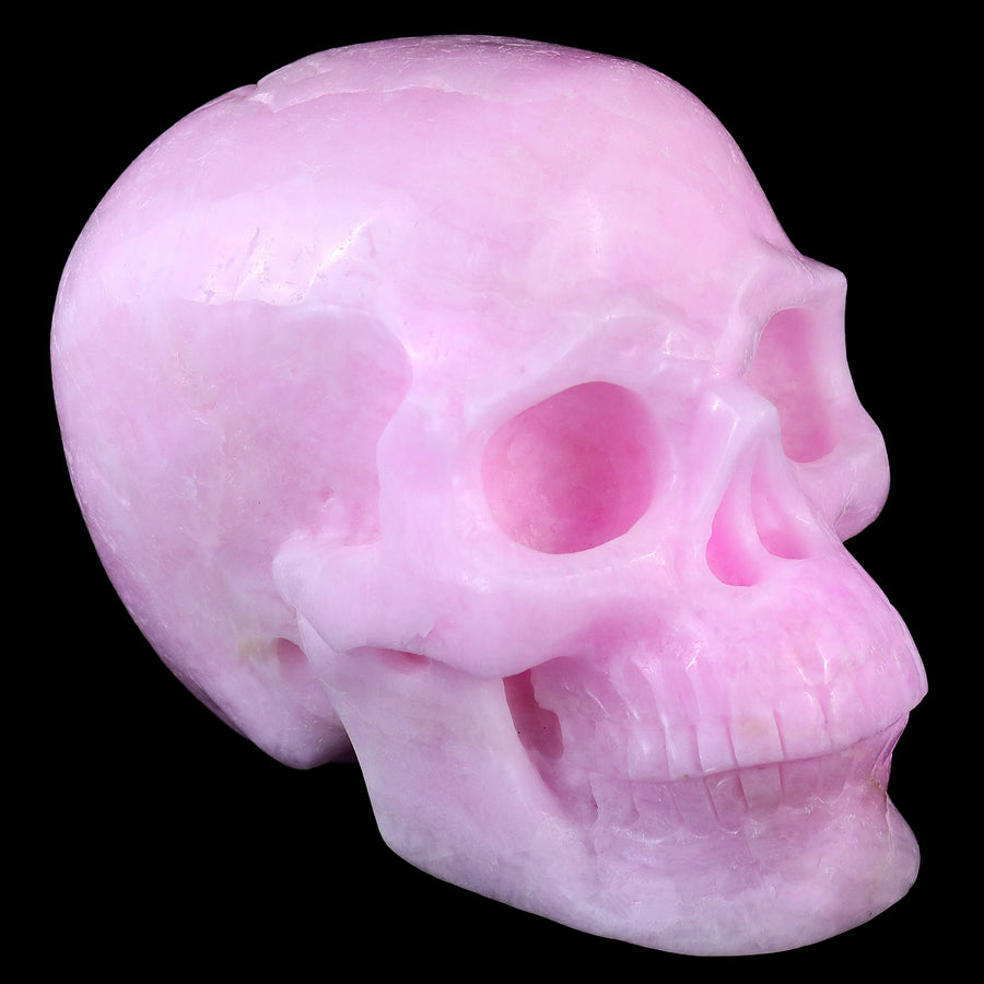 8.3" Pink Aragonite Hand Carved Realistic Skull