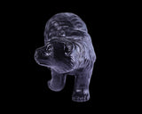 8.7" Black Stone Hand Carved Realistic Polar Bear