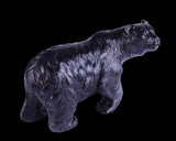 8.7" Black Stone Hand Carved Realistic Polar Bear