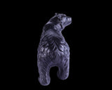 8.7" Black Stone Hand Carved Realistic Polar Bear