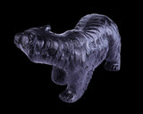 8.7" Black Stone Hand Carved Realistic Polar Bear