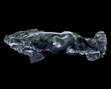 8.7" Nine Dragon Jade Hand Carved Crystal Wolf