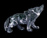 8.7" Nine Dragon Jade Hand Carved Crystal Wolf