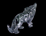8.7" Nine Dragon Jade Hand Carved Crystal Wolf
