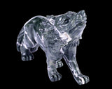 8.7" Nine Dragon Jade Hand Carved Crystal Wolf